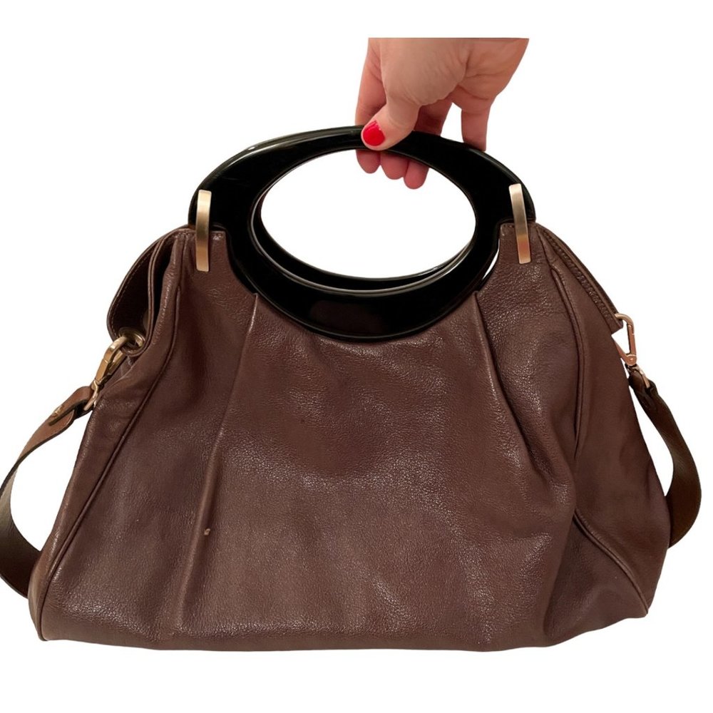 Marni Leather Handbag with Acrylic Handles